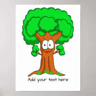 Funny Cartoon Tree Personalized Poster