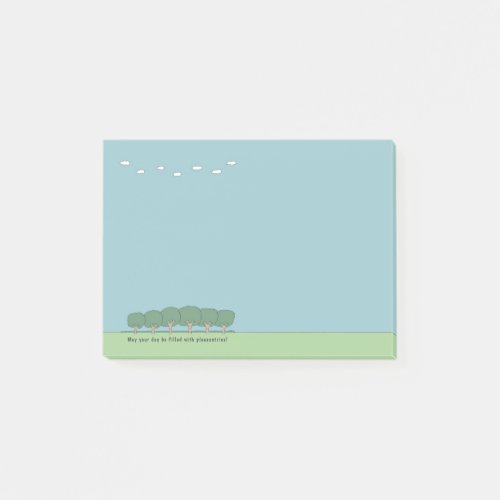 Funny Cartoon Trees and Clouds 4 x 3 Notes