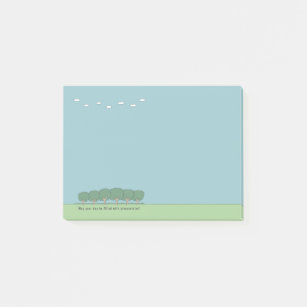 Funny Cartoon Trees and Clouds 4 x 3 Post-it Notes