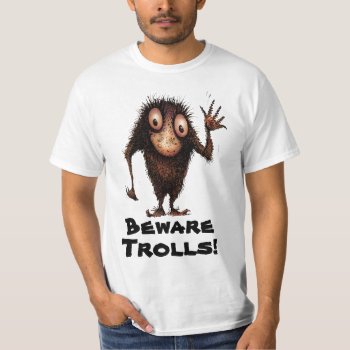 Funny Cartoon Troll T-shirt by StrangeStore at Zazzle