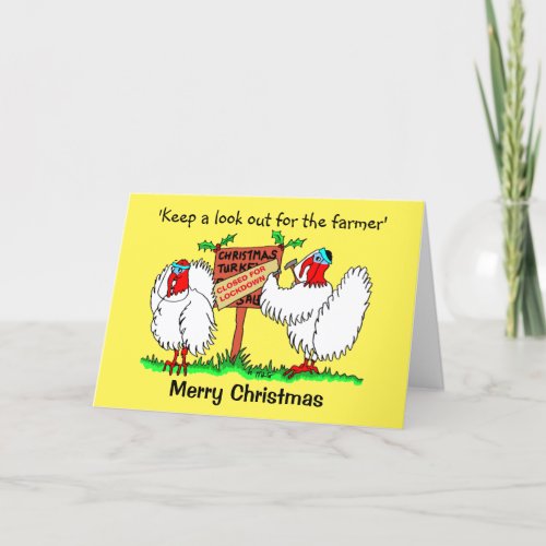 Funny Cartoon Turkeys Lockdown Christmas Holiday Card