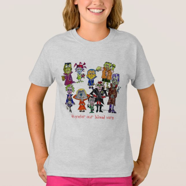 Funny Cartoon Vampires T-Shirt (Front)