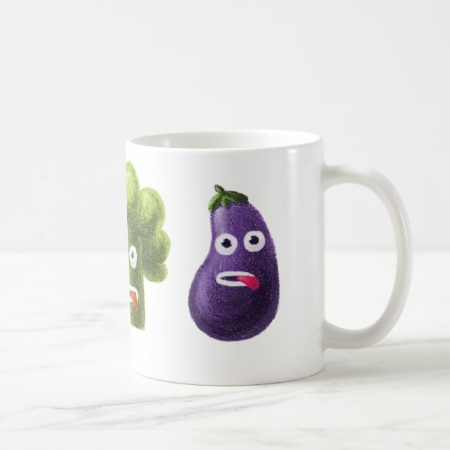 Funny Cartoon Vegetables Coffee Mug (Right)