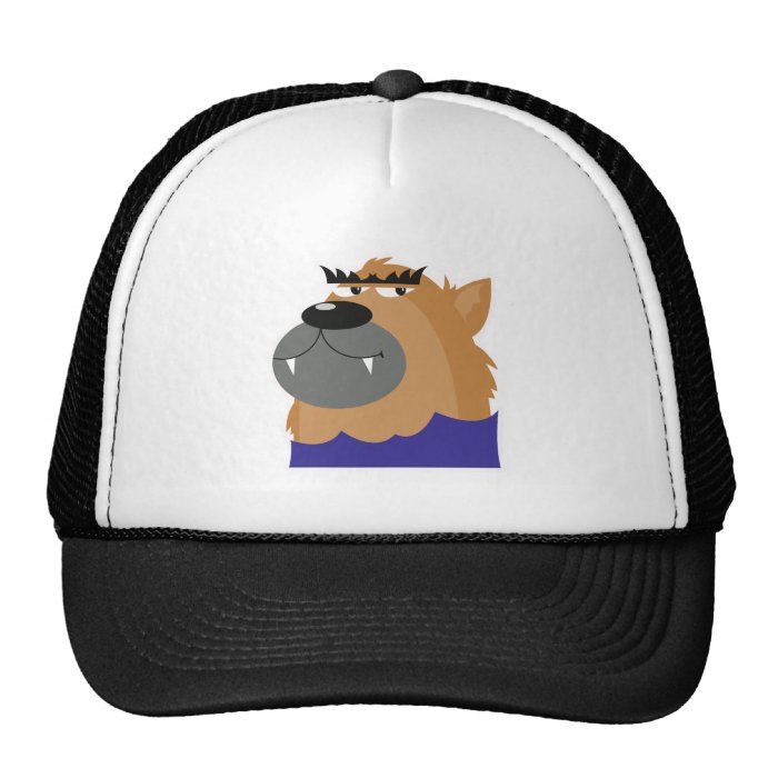 funny cartoon werewolf wolf mesh hat