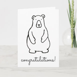 Funny Cartoon White Polar Bear Congratulations Card
