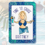 Funny Cartoon Woman in Swimsuit Drink Cruise Door  Magnet<br><div class="desc">This funny cartoon magnet with a swimsuit clad women is perfect for your door as you cruise or relax on a beach vacation. You can customize this magnet with your name and message! Look for my collection featuring men and women to mix and match magnets and other souvenirs to make...</div>