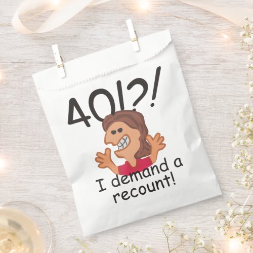 Funny Cartoon Woman Recount 40th Birthday Favor Bag