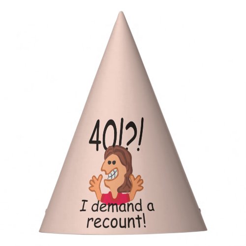 Funny Cartoon Woman Recount 40th Birthday Party Hat