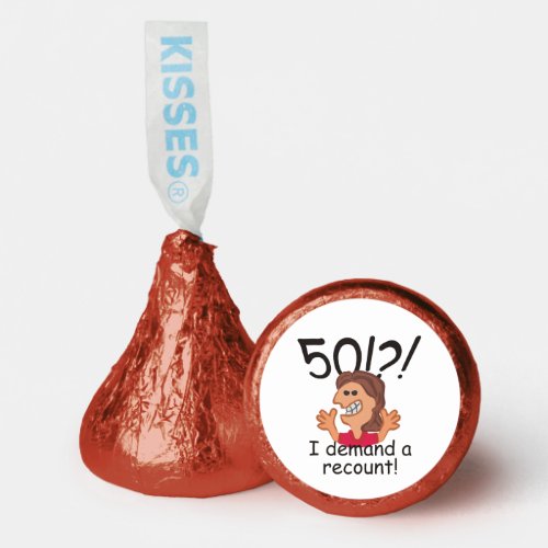 Funny Cartoon Woman Recount 50th Birthday Hersheys Kisses