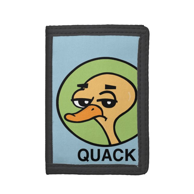 FUNNY CARTOON YELLOW DUCK GRAPHIC TRI-FOLD WALLET (Front Vertical)