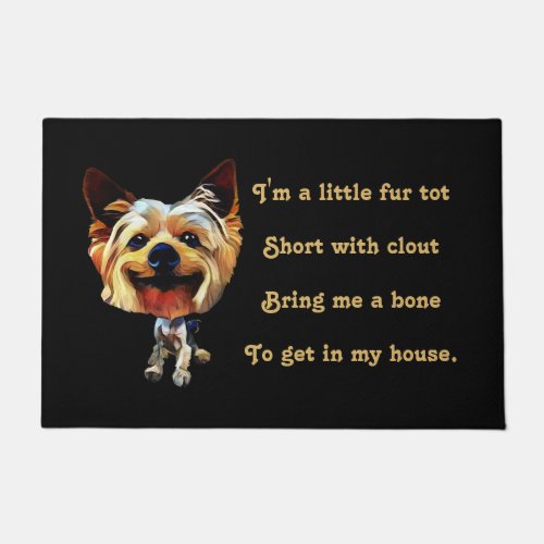 Funny Cartoon Yorkshire Terrier Doormat