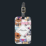 Funny Cartoonish Cats Kitten Pattern Monogram Kids Luggage Tag<br><div class="desc">This adorable luggage tag featuring kitten cartoon pattern & monogram would make a wonderful gift for someone,  who loves cute kittens!</div>