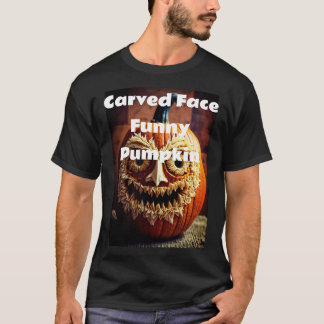 Funny Carved Pumpkin Face Halloween apparel T-shi. T-Shirt