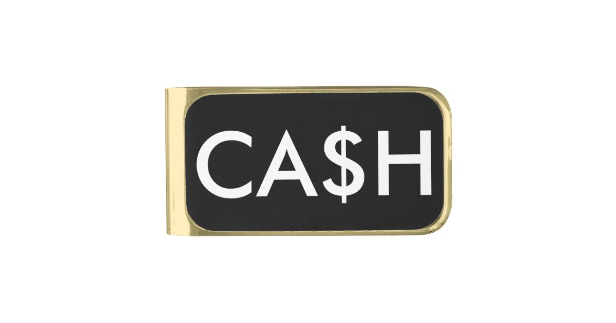 Funny Cash Dollar Sign Gold Finish Money Clip Zazzle
