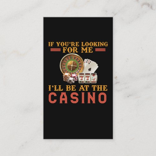 Funny Casino addicted Gambling Humor Business Card