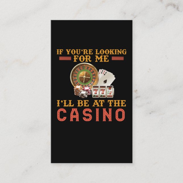 Funny Casino addicted Gambling Humor Business Card (Front)
