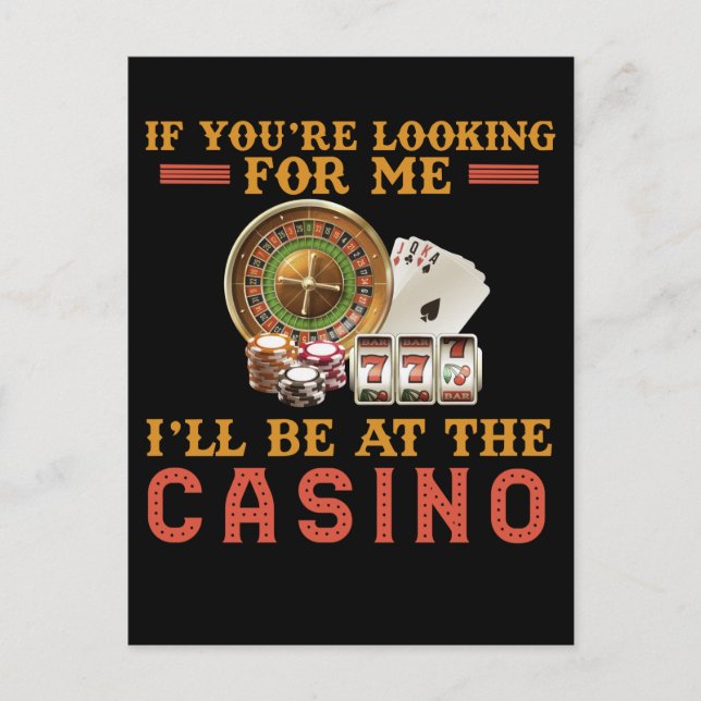 Funny Casino addicted Gambling Humor Postcard (Front)