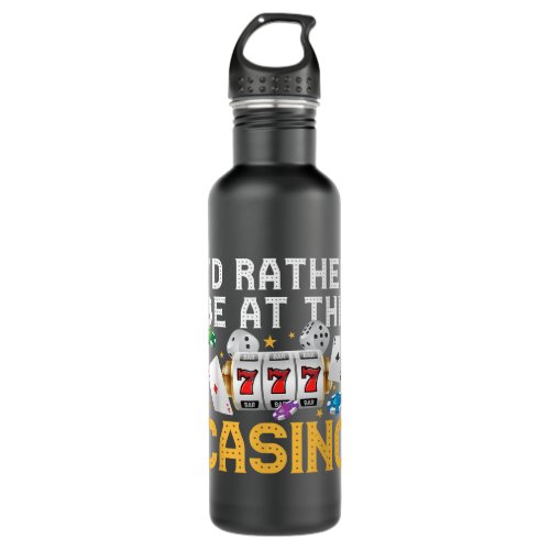 Funny Casino Gambling Art Men Women Las Vegas Slot Stainless Steel Water Bottle