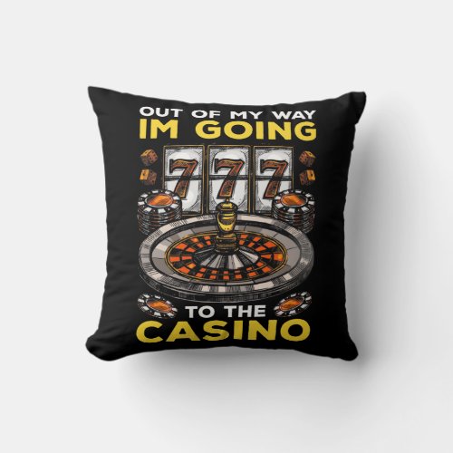 Funny Casino Gambling Humor Slot Machine Poker Fan Throw Pillow