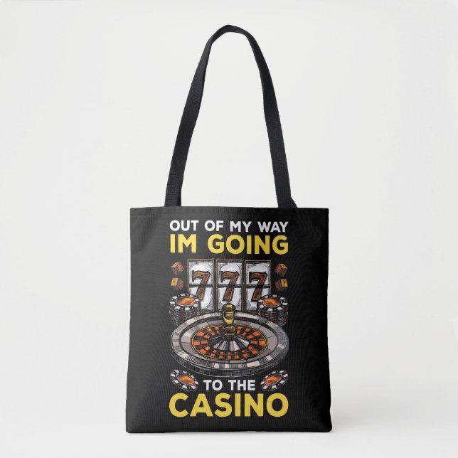 Funny Casino Gambling Humor Slot Machine Poker Fan Tote Bag (Front)