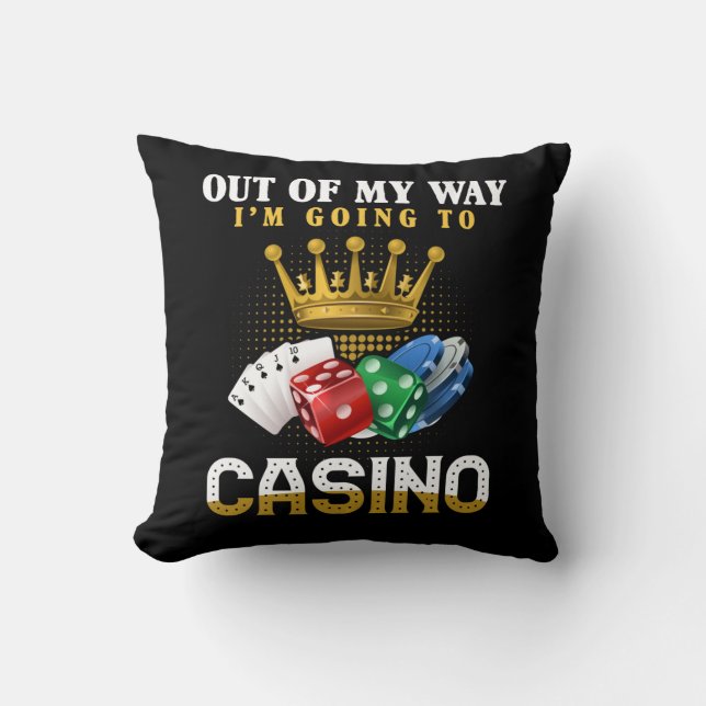 Funny Casino Gambling Poker Jackpot Lover Throw Pillow (Front)