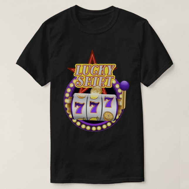 Funny Casino Slot Machine Jackpot Lucky T-Shirt (Design Front)