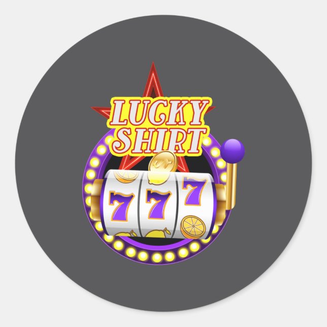 Funny Casino Slot Machine Jackt Lucky  Classic Round Sticker (Front)