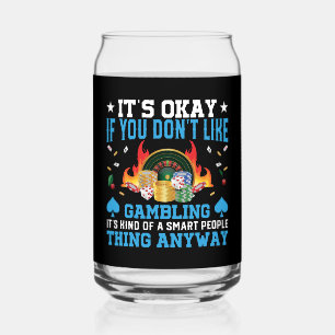 Funny Casino word art Can Glass