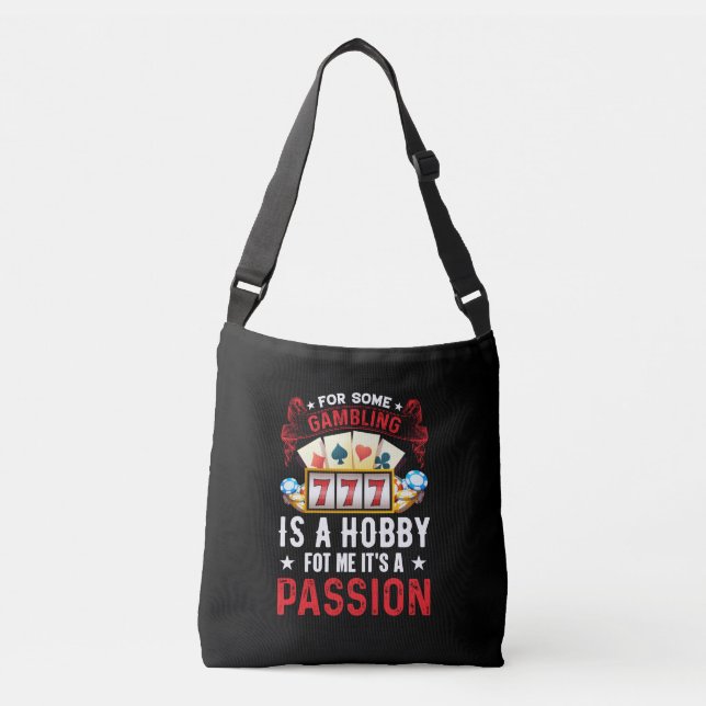 funny Casino word art  Crossbody Bag (Front)