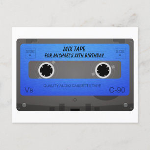 Funny Cassette Tape Birthday Invitation Postcard