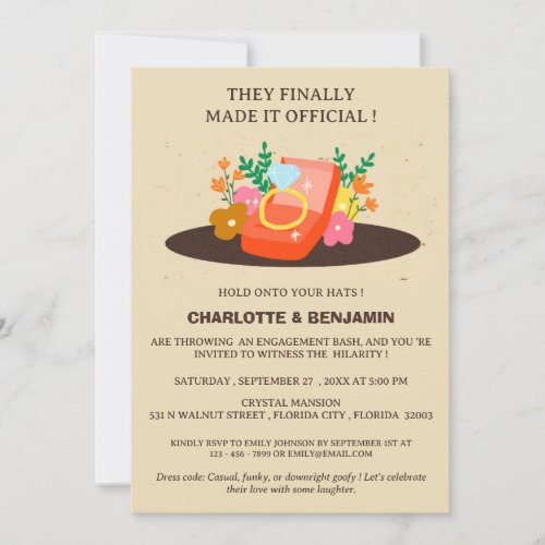 Funny Casual  Engagement Party Invitation