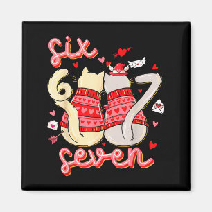 Funny Cat 67 Meme Six Seven Gen Alpha Slang Kids V Magnet