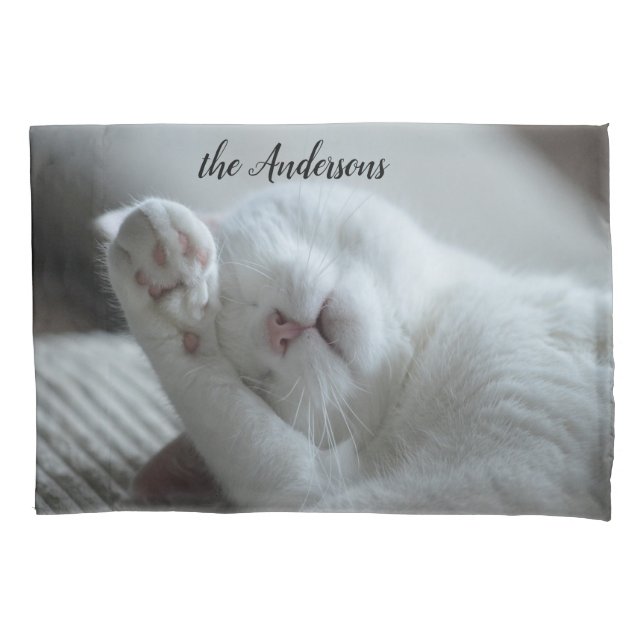 Funny Cat Add your own photo Pillow Case (Front)