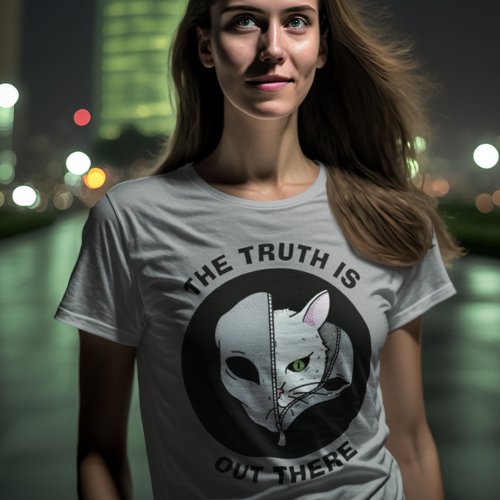 Funny Cat Alien The Truth Is Out There T_Shirt