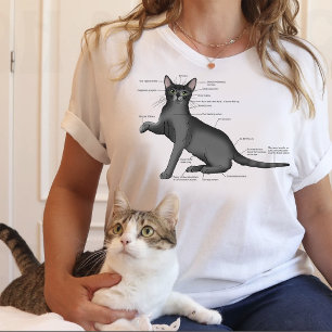 Funny Cat Anatomy Diagram Humor Nerdy T-Shirt