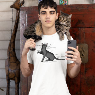 Funny Cat Anatomy Diagram Humor Nerdy T-Shirt