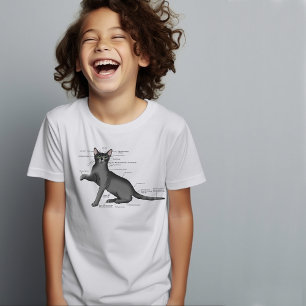 Funny Cat Anatomy Diagram Humor Nerdy T-Shirt