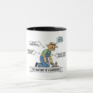Funny Cat Anatomy of a Gardener Cute Pet Lover Mug