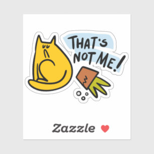 Funny cat and an overturned flower pot sticker