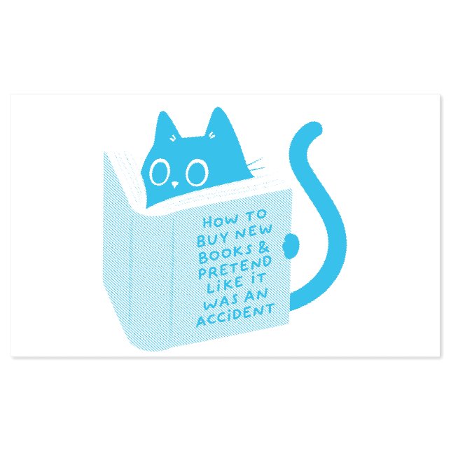 Funny Cat and Book – Book Lover & Reading  Self-inking Stamp (Design)