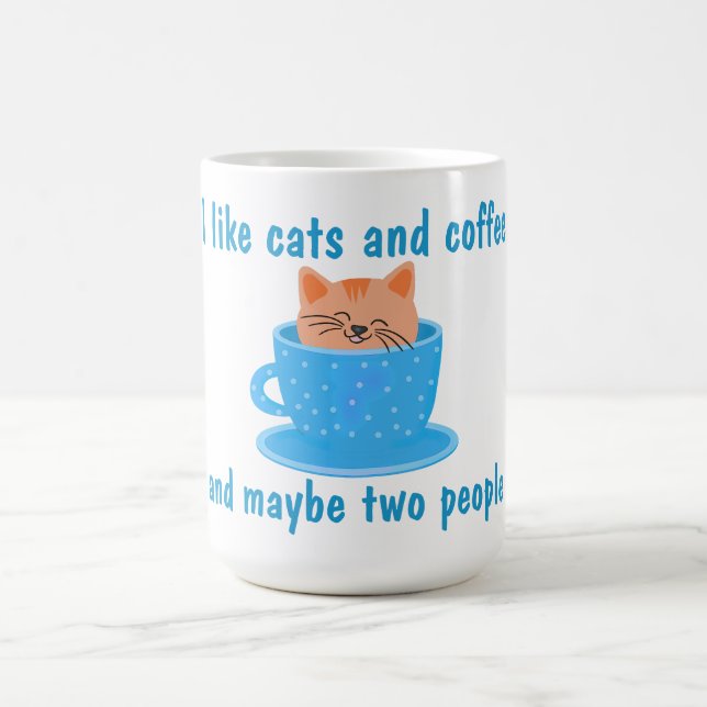 Funny Cat and Coffee Lover Mug (Center)