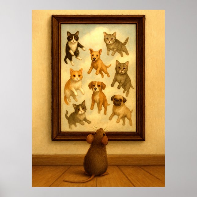 Funny Cat and Dog Wall Art (Front)