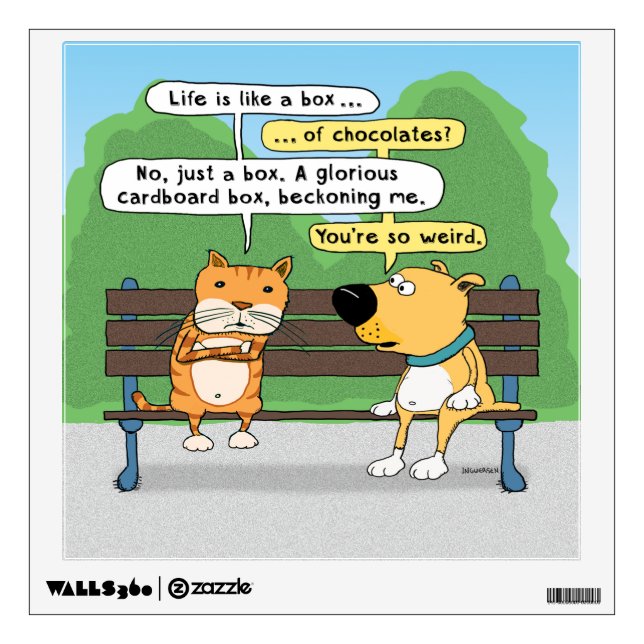 Funny Cat and Dog Wall Decal (Front)