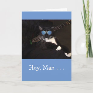 Funny Cat And Guitar Cancer Support Card