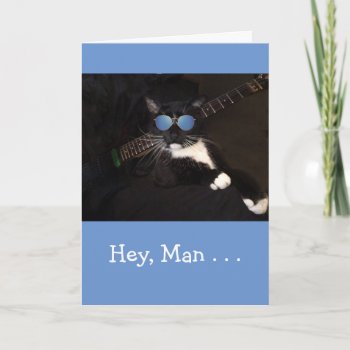 Funny Cat And Guitar Cancer Support Card by Therupieshop at Zazzle