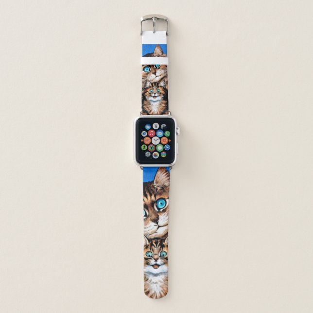 Funny Cat and Kitten, Louis Wain Apple Watch Band (Front)