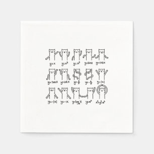 Funny Cat And Math, Cat And Algebra Lover, Funny C Napkins