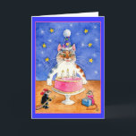 Funny cat and mouse birthday card<br><div class="desc">You can customize the message in this card to make it a party invitation,  if you'd like.</div>