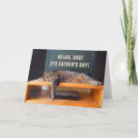 Funny Cat And Tv Father&#39;s Day Card at Zazzle