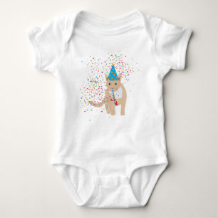 Funny Cat Animals Having a Party Baby Bodysuit